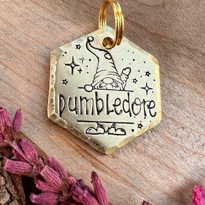 SMALL TAG - Wizard- Gnome - Magic - Small Dog Tag - Cat Tag - Pet Name Tag - Custom - Personalized - Dog Collar - Cat Collar - Kitten