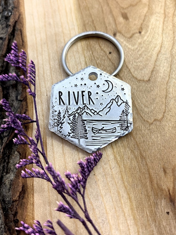 Pet ID Tag River Dog Tag Dog Collar Tag Pet Name Tag Etsy