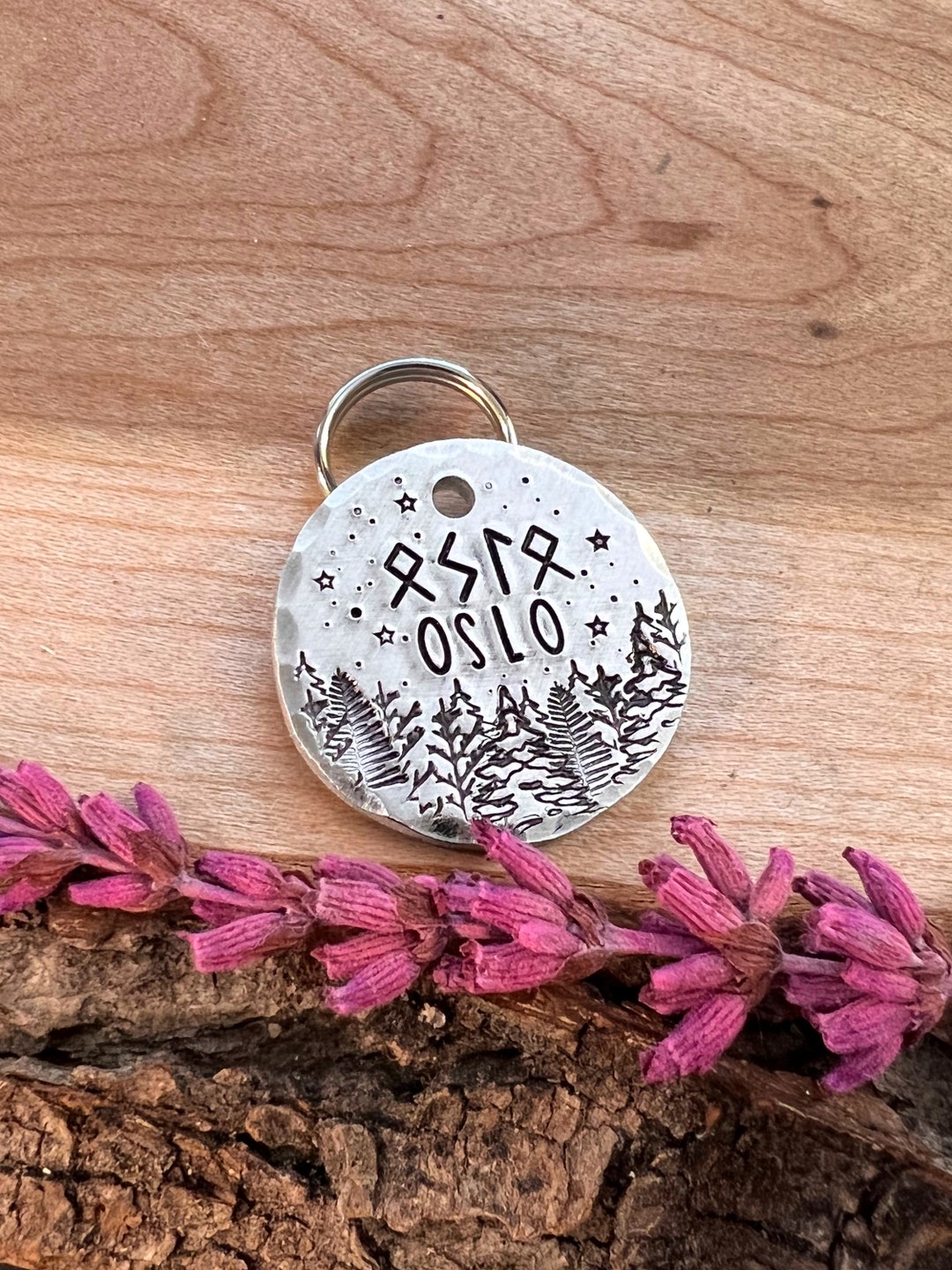 SMALL TAG - Nordic - Runes - Forest - Viking - Small Dog Tag - Cat Tag ...