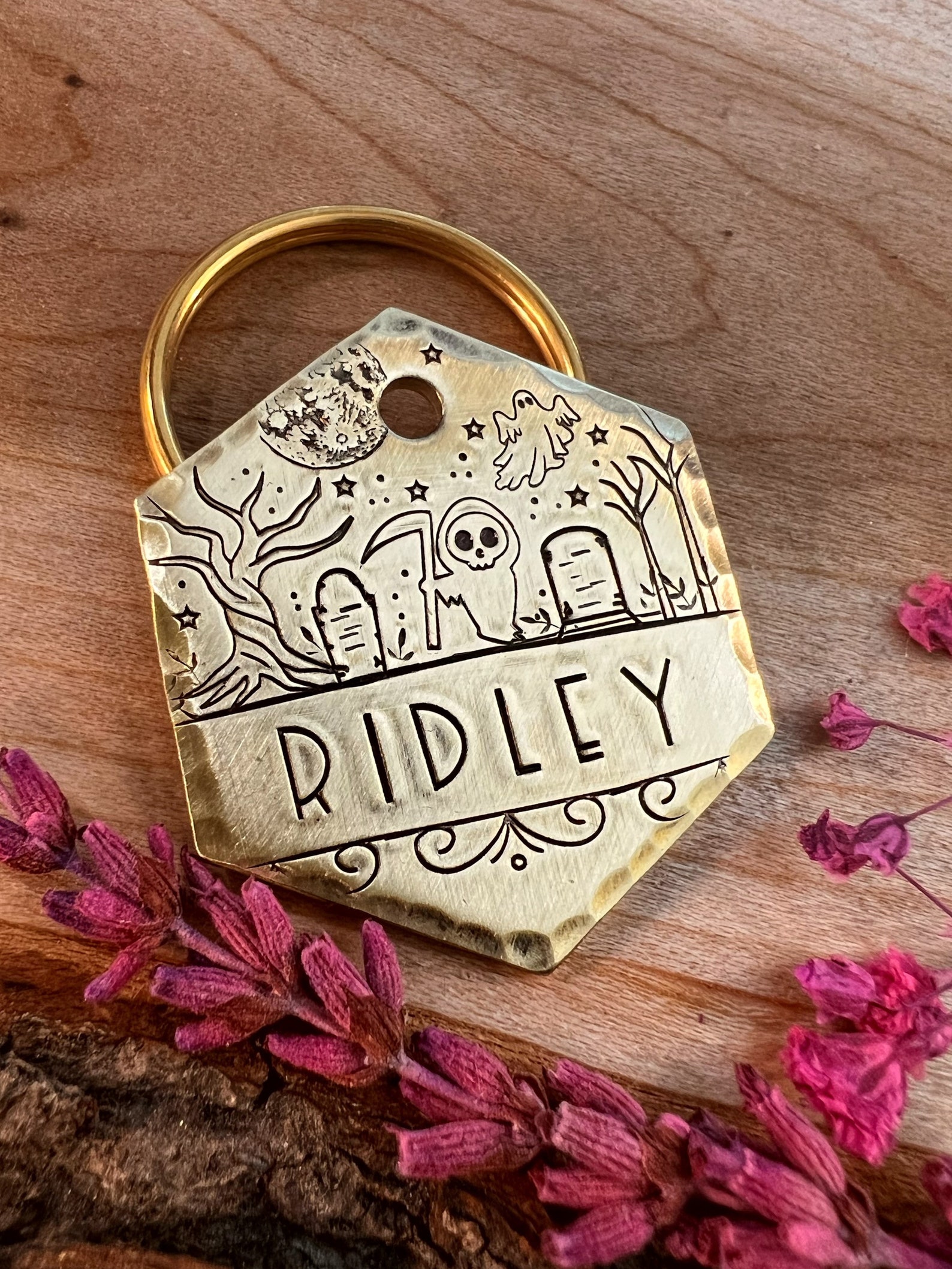 Grim Reaper Dog Tag Cemetery Halloween Ghost Dog Tag Etsy