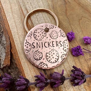 Cookie Dog Tag - Snack Dog Tag - Foodie - Food Themed - Dog Collar Tag - Pet Name Tag - Hand Stamped - Custom - Personalized - Cute Pet Tag