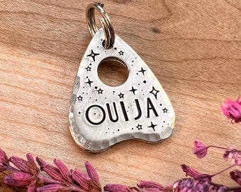 Small Planchette Pet Tag: Custom Pet ID for Dogs Cats, Halloween, Ouija Board, Personalized