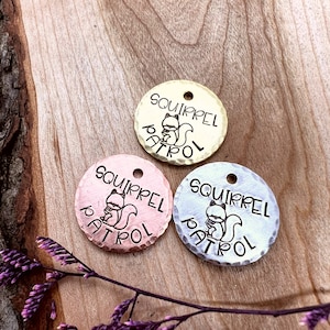 Pet ID Tag - SMALL TAG - Add On Tag - Cat - Dog - Squirrel Patrol - Squirrel Police - Rescue - Microchipped Tag - Cute Pet Tag -Personalized