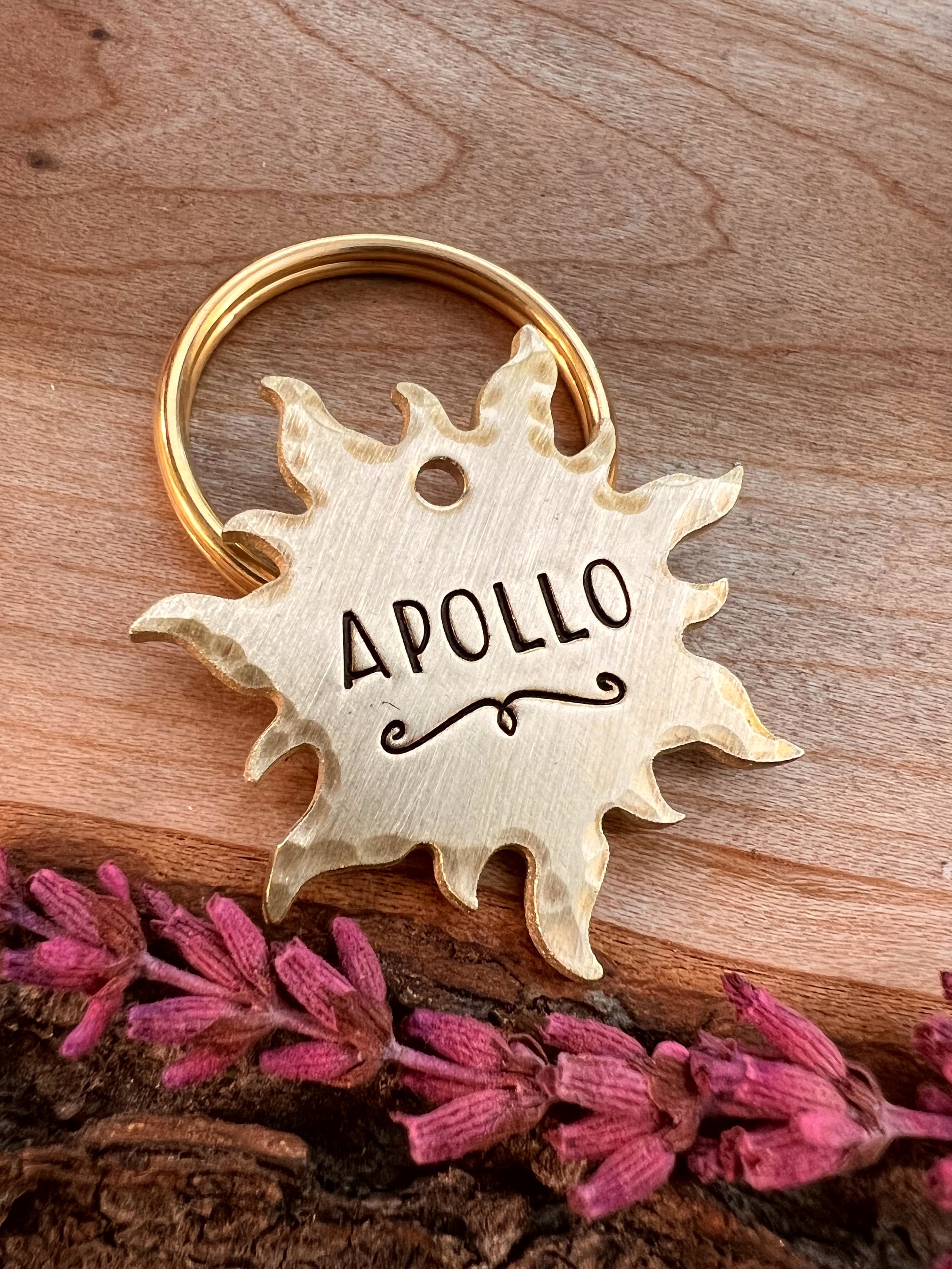 Sun Dog Tag - Sun Shaped Dog Tag - Deco - Custom Dog Tag - Minimalist - Thick - Simple - Unique - Animal ID tag - Sunny - Sunshine - Summer