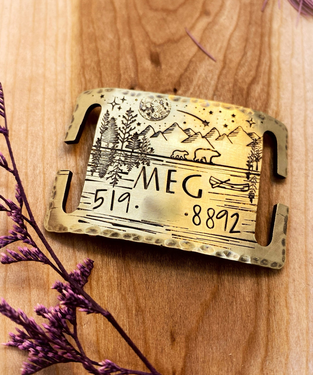 Dog Collar Slide Dog Tag Collar Slide Noiseless Dog Tag Halter Slide Forest Dog Tag Mountain Dog