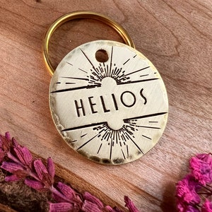 Sun Dog Tag: Sunshine Design, Stralen, Zonsondergang, Zonsopgang, Gepersonaliseerde huisdier-ID