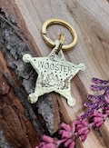 Sheriff Badge - Western Dog Tag - Dog Collar Tag - Pet Name Tag - Stamped Dog Tag - Custom - Personalized - Cowboy - Cactus - Night Sky product logo