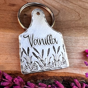 Wheat Dog Tag - Cattle Tag - Cow Tag - Ear Tag - Dog Tag - Dog Collar Tag - Stamped Dog Tag - Custom - Personalized - Farm Dog