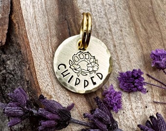 Mini-Mikrochip-Anhänger: Tierhalsband-Charm für Katzen, Tierhalsband-Charm, Pfote