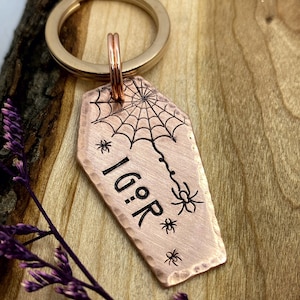 Pet ID Tag - Coffin Dog Tag - Coffin Shape - Halloween - Dog Tag for Dog - Dog ID Tag - Spooky - Crescent Moon - Custom - Stamped - Engraved