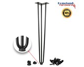 28 Inch Hairpin Legs 1 2 quot thick (Set-of-4) Black 3-Rod Powder Coated - Same Day Shipping