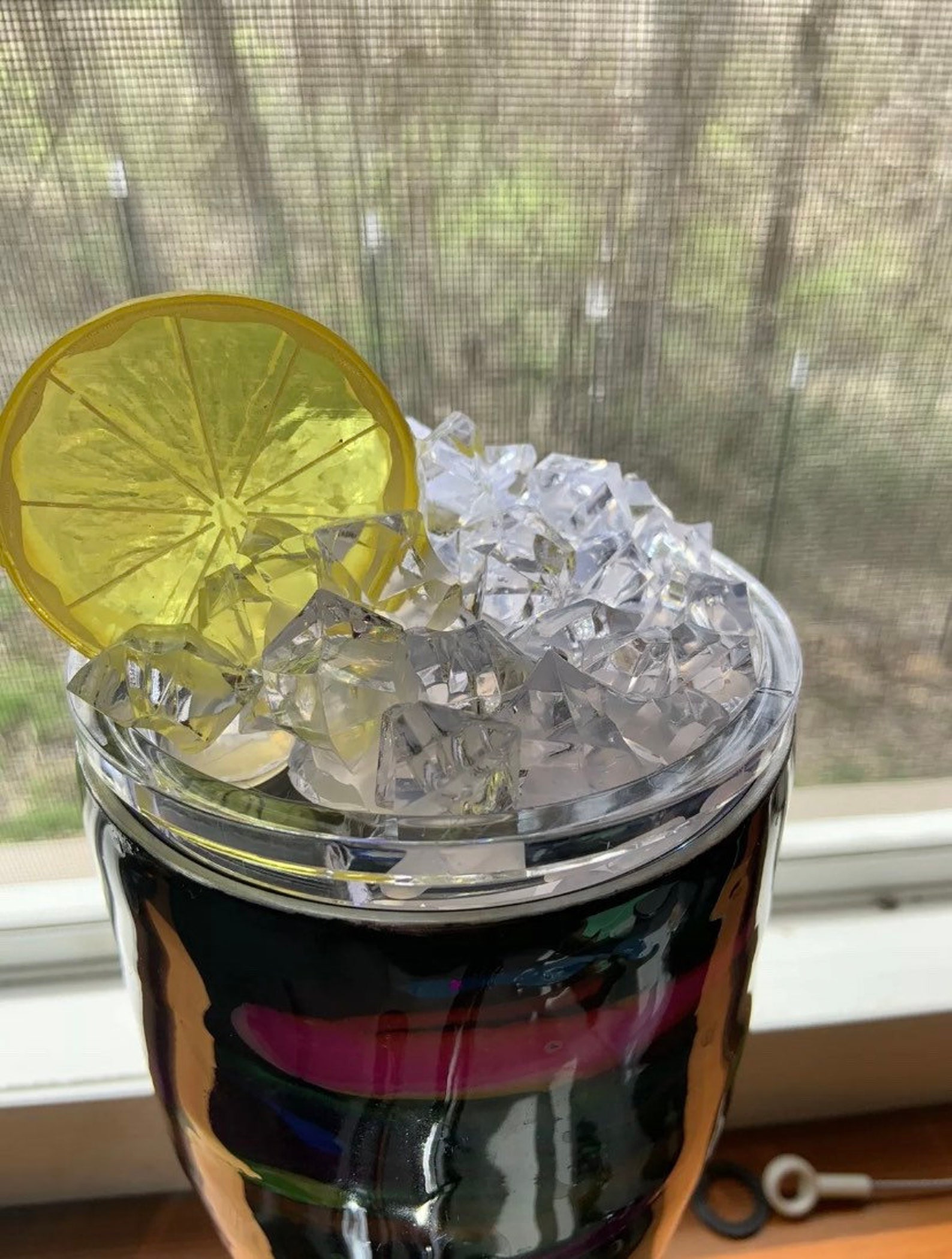 Hogg Tumbler Lid With Fake Ice and Lemon. the 30 Ounce is 9.00 Etsy