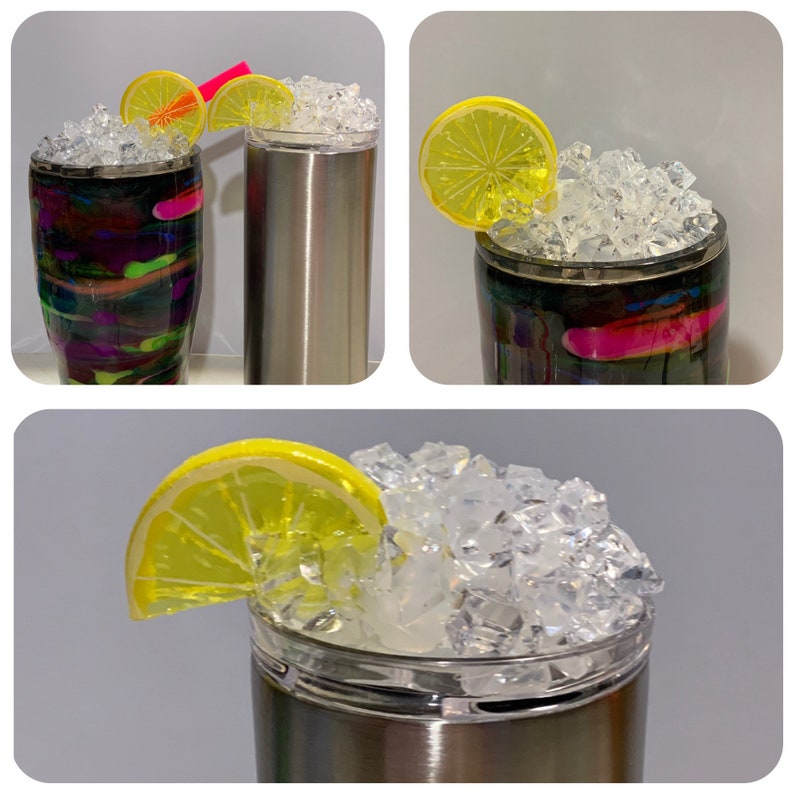 Hogg Tumbler Lid With Fake Ice and Lemon. the 30 Ounce is 9.00 Etsy