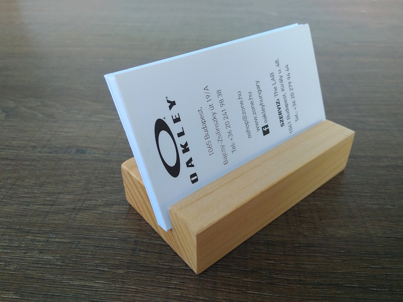 Wood Business Card Holder. Wooden Card Holder from Cherry. Wood Business Card Stand. Office Card Display. Personalized Card Holder. image 1