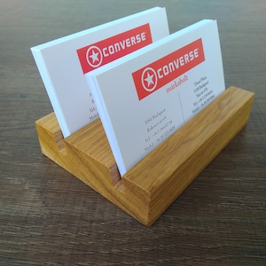 Holz mehrere Visitenkartenhalter aus Eiche. Doppelte Holz Visitenkarte Halter. Office Card Display