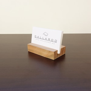 Wood Business Card Holder. Wooden Card Holder from Cherry. Wood Business Card Stand. Office Card Display. Personalized Card Holder. image 4