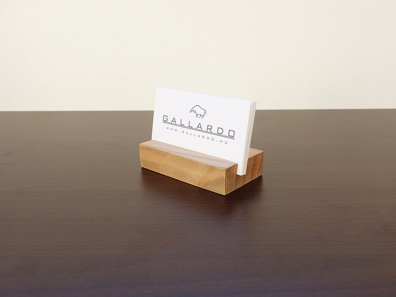 Wood Business Card Holder. Wooden Card Holder from Cherry. Wood Business Card Stand. Office Card Display. Personalized Card Holder. image 4