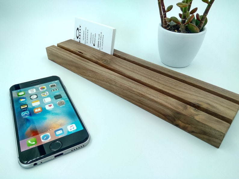 Multiple Wood Business Card Holder From Dark Walnut. Wooden Etsy