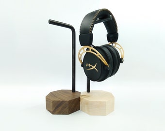 Kopfhörerständer aus Holz. Holz-Headset-Aufhänger. Gamer Kopfhörer Aufbewahrung. Personalisiertes einzigartiges Geschenk für Männer. Papa Audiophile Geschenk.