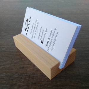 Wood Business Card Holder. Wooden Card Holder from Cherry. Wood Business Card Stand. Office Card Display. Personalized Card Holder. image 3