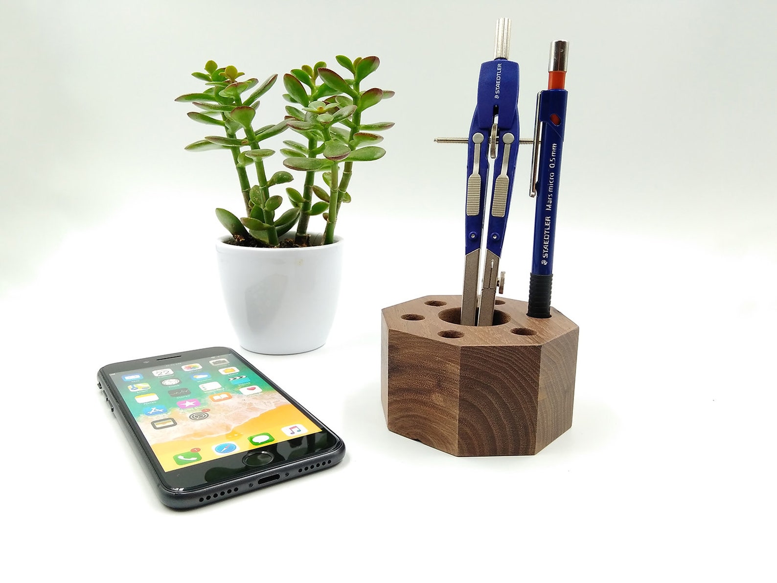 Wood Pen Holder. Desk Pencil Organizer. Wooden Pen Storage. Etsy