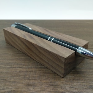 Dark Walnut Wood Pen Holder. Desk Pencil Organizer. Walnut Wood Pen Storage. Elegenat Design Pencil Stand