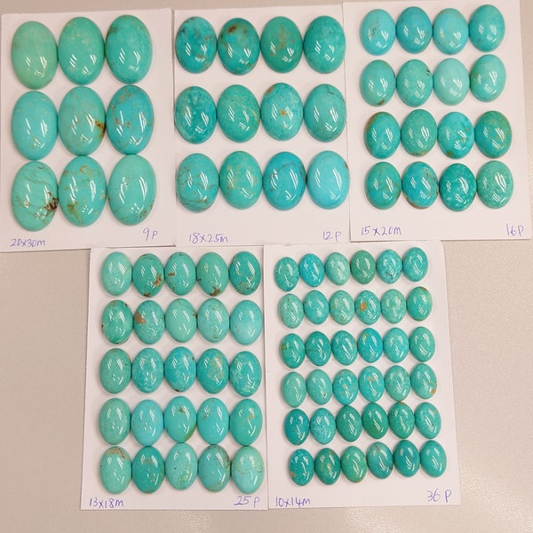 Natural Turquoise Oval Cabs 10x14mm 13x18mm 15x20mm 18x25mm 20x30mm