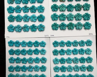 Natural Turquoise Flower 10mm 12mm