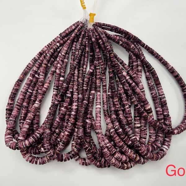 4-10mm Natural Purple Spiny Oyster Graduated Heishi Beads