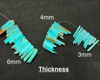 Natural Turquoise Irregular Long Tube Pendant (3/4/6mm)