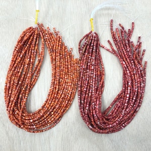 Spiny Oyster Shell Rondelle Beads 4mm (Orange/Red)