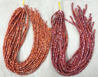 Spiny Oyster Shell Rondelle Beads 4mm (Orange/Red)
