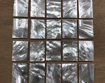 Natural White Mother Of Pearl Shell Rectangle Slab - 30x40mm, 35x50mm