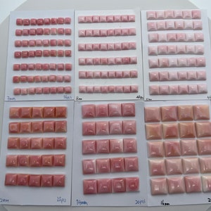 Pink Queen Conch Shell Square Cabs 4mm, 5mm, 6mm, 7mm, 8mm, 10mm, 12mm, 14mm, 16mm, 18mm