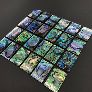 Natural Abalone Shell Rectangle Flat - 15x30mm, 20x30mm, 25x30mm (5/10/20/50pcs)