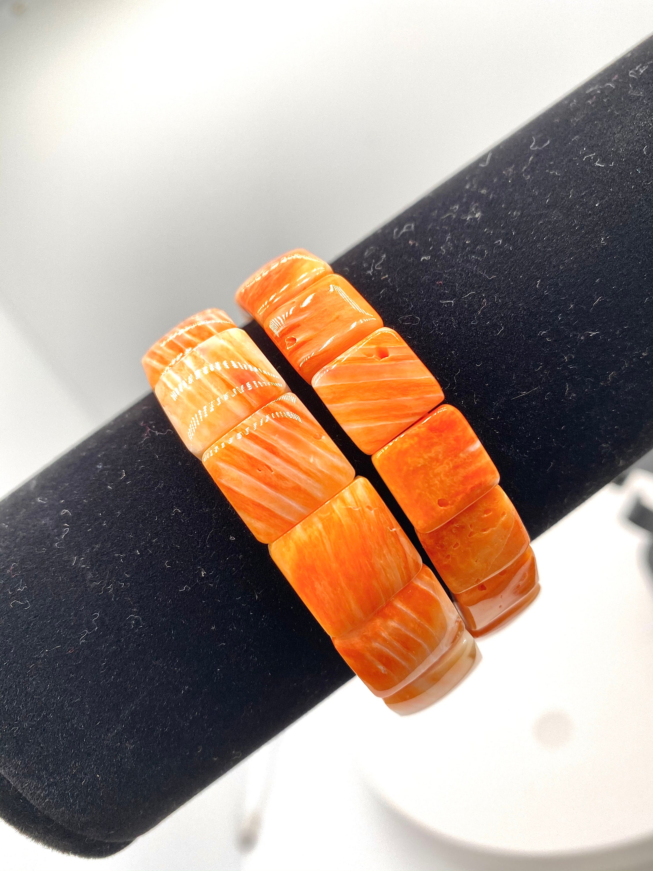 Natural Spiny Oyster Shell Square Bracelet 12m 14m 17m