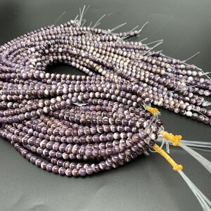 Natural Wampum Quahog Shell Round Bead 6mm 16 inches (High Quality)