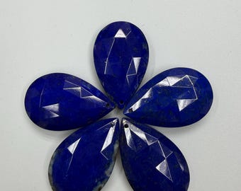 Natural Lapis Fancy Cut Teardrop Pendant 22x35mm
