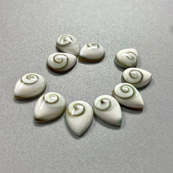 10pcs Shiva Eye Shell Tear Drop Cab  10x13mm