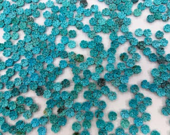 Natural Turquoise Bowl Flower Central Drilled