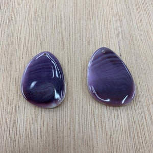 5pcs Wampum Quahog Shell Purple Loose piece