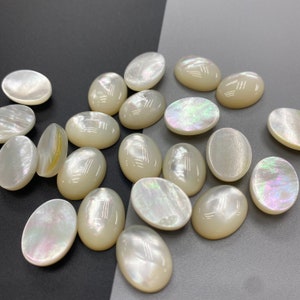 Naturweiße Perlmuttmuschel Oval Cabochon 10x14 m 10x20m 12x16m 13x18m