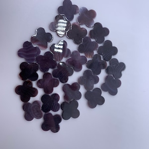 10pcs Wampum Quahog Shell Purple Four Leaf Clover Loose Pieces