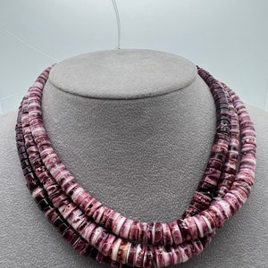 4-10mm Natural Purple Spiny Oyster Graduated Heishi Beads