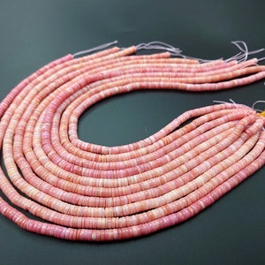 Natural Pink Queen Conch Shell Heishi beads 4mm/6mm 16'inchs