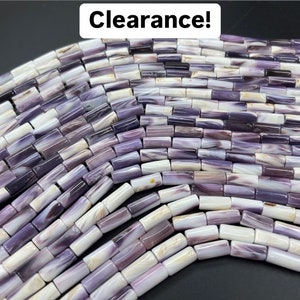 CLEARANCE SALE!! Natural Wampum Quahog Shell Tube Strand 16 inches 6x13mm