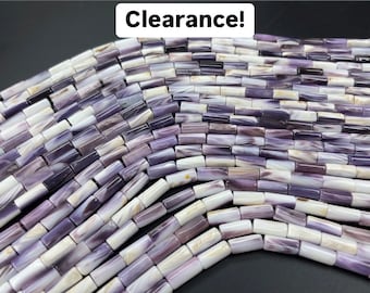 CLEARANCE SALE!! Natural Wampum Quahog Shell Tube Strand 16 inches 6x13mm