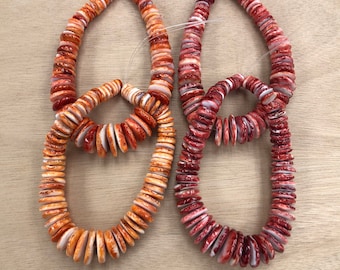 Spiny Oyster Shell Graduated  Rondelle Purple/Orange/Red 10-30mm