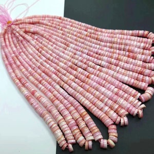 4~7-8 mm naturlig drottning conch heishi graderad 40 cm