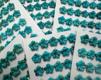 Natural Turquoise Bauhinia Flower 10mm 12mm